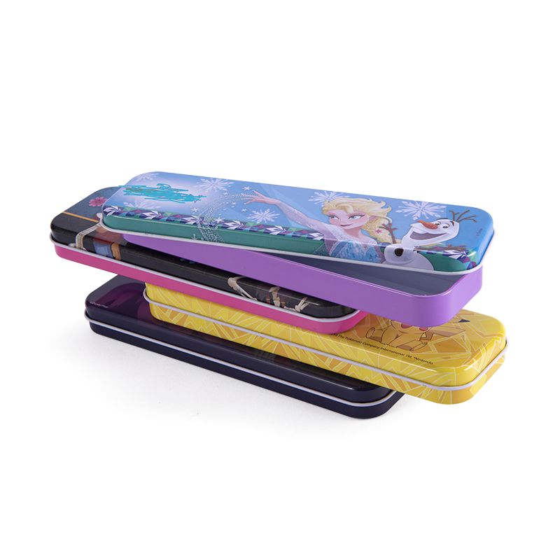 Fancy Stationery Various Color Available Rectangular Lid Color Pencil Case Tin Box