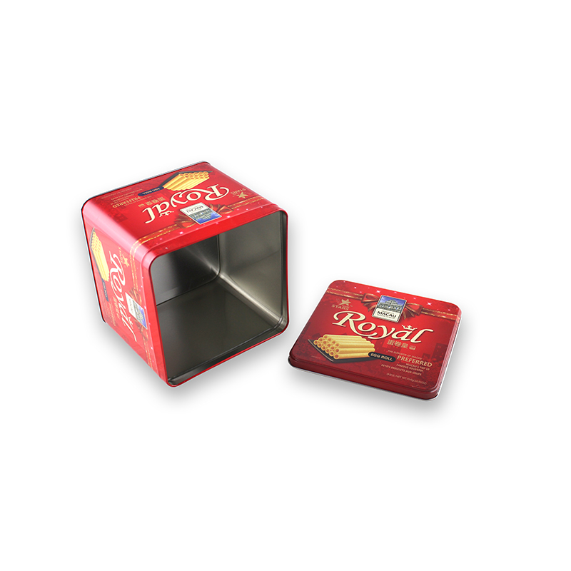 multipurpose square shape tin box egg-roll snack packaging box