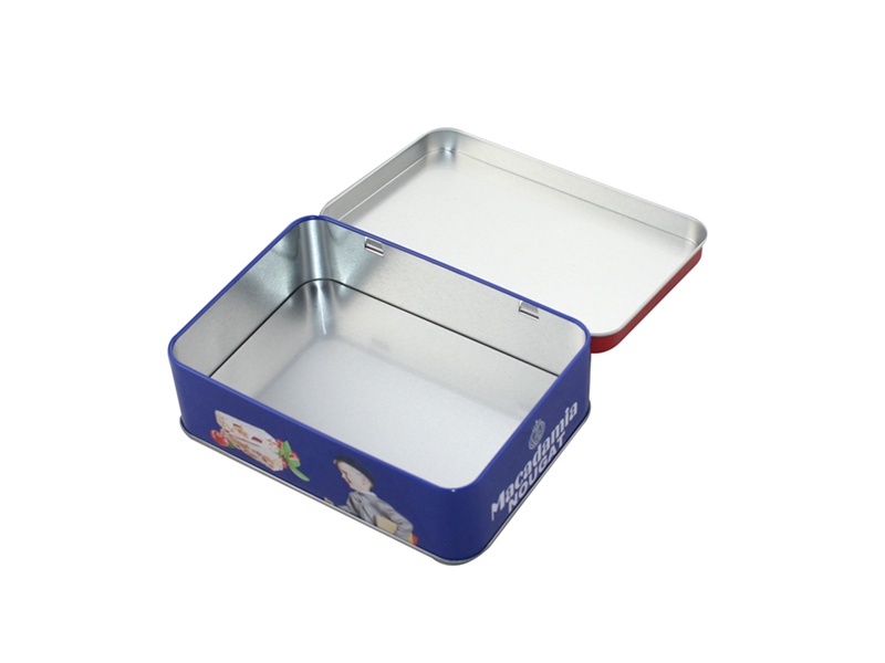 small rectangular hinged tin box small rectangular hinged tin box
