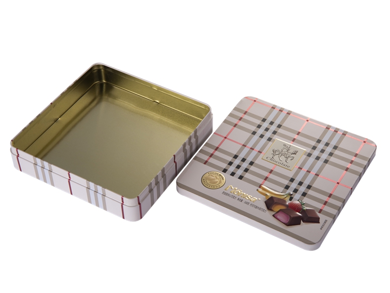 Square chocolate tin box Square chocolate tin box